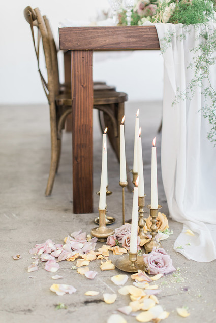 Romantic taper candles for wedding decor