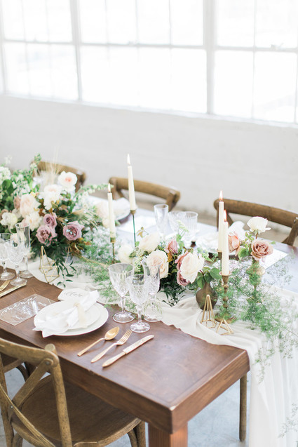 Modern romantic loft wedding