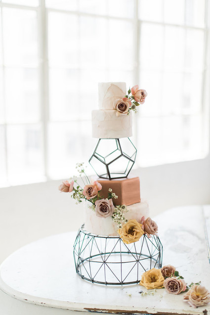 modern geometric wedding cake
