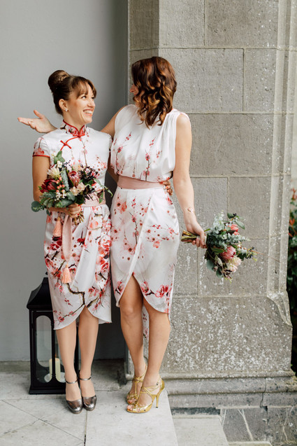 stylish floral bridesmaid dresses