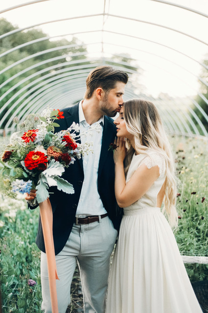 Late summer Nebraska farm elopement shoot