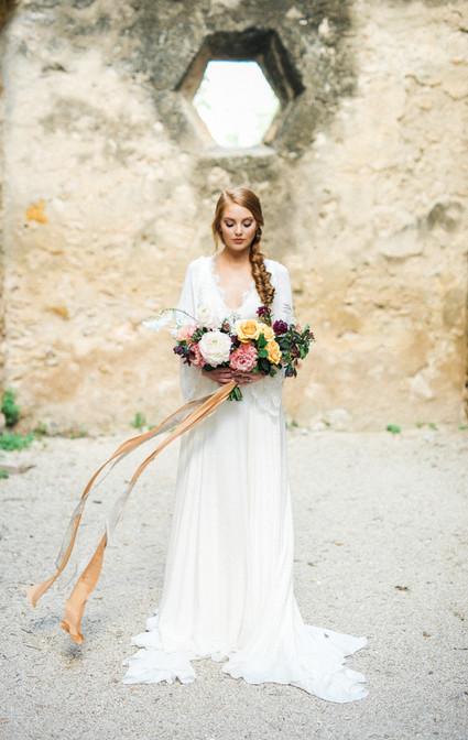 Romantic ruins bridal editorial