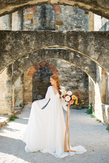 Romantic ruins bridal editorial