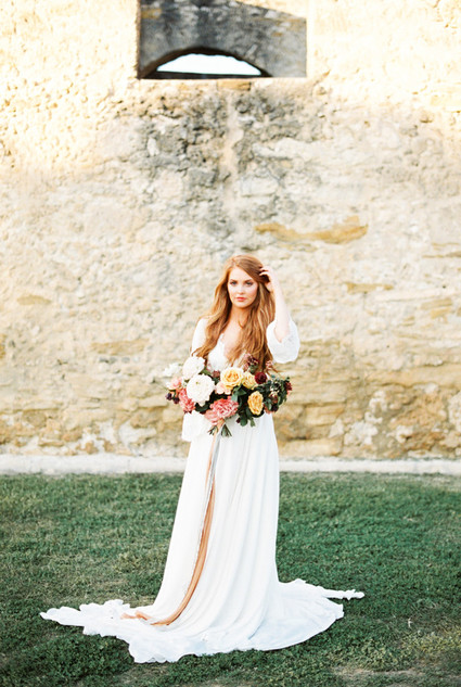 Romantic ruins bridal editorial