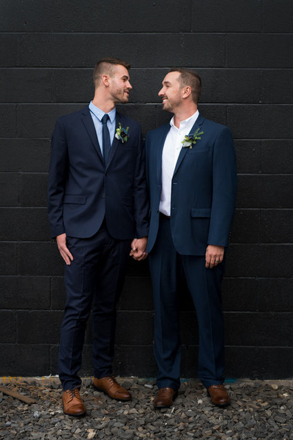 Modern industrial same sex wedding editorial