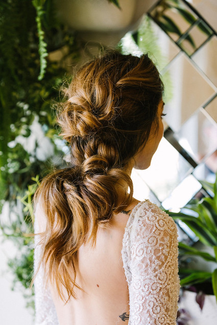 knotted pony tail bridal hair