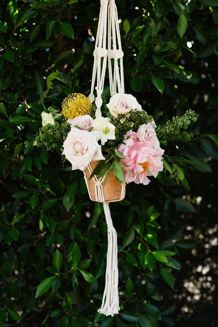 macrame plant hanger for wedding