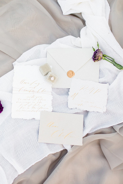 Romantic white wedding invites