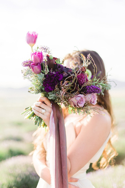 purple bridal bouquet