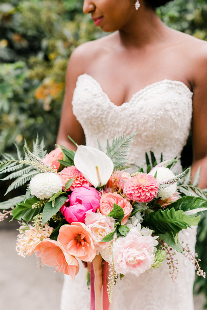 Tropical coral garden wedding
