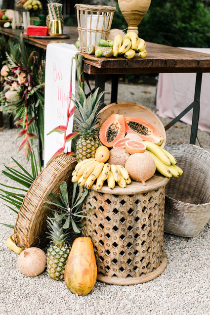 Tropical coral garden wedding