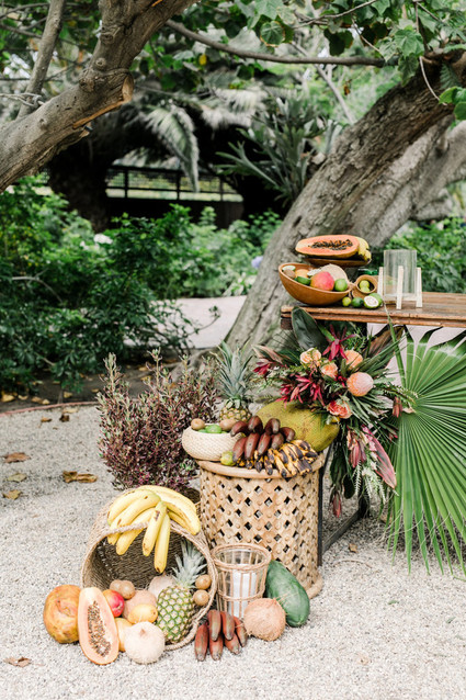 Tropical coral garden wedding