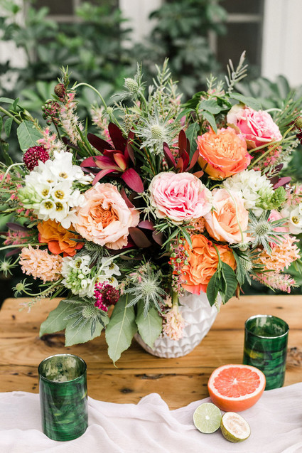 Tropical coral garden wedding