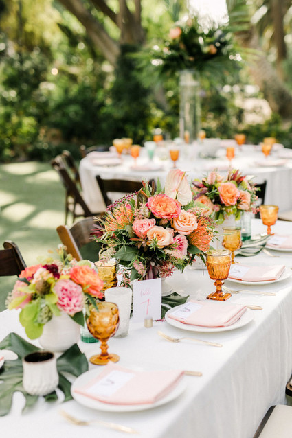Tropical coral garden wedding