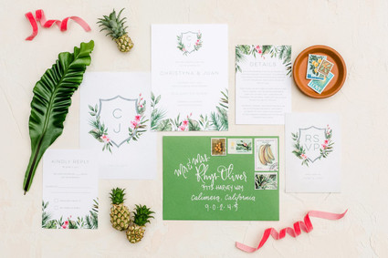 Tropical coral garden wedding