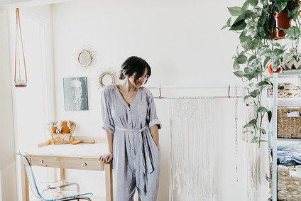 At home family session with macrame artist Judah Co.