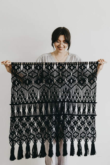 At home family session with macrame artist Judah Co.