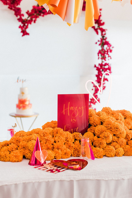 Bougainvillea and Marigold Love themed birthday party Inspiration