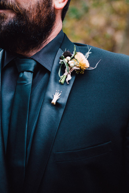 All black groom's suit