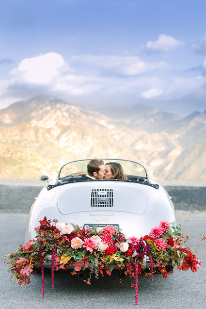 Vintage car engagement shoot
