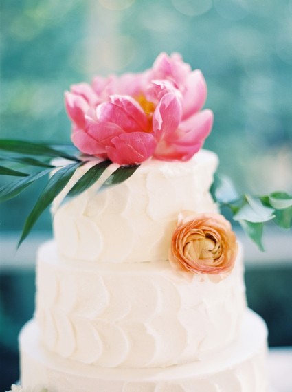 peony wedding cake topper