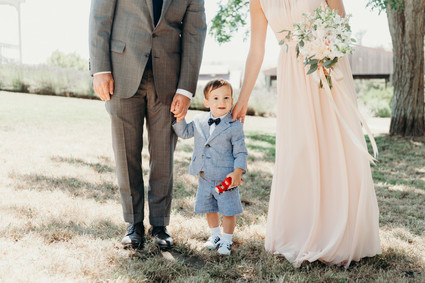 ring bearer in a shorts suit