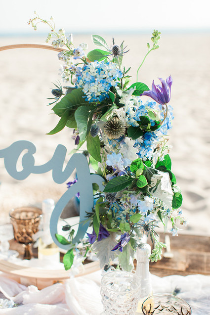 Beachy boho gender reveal party Inspiration