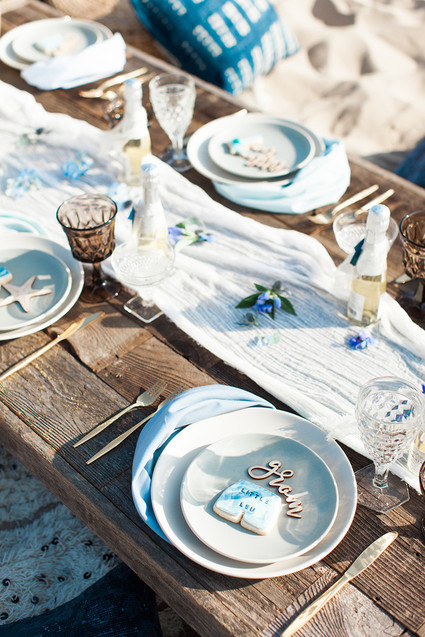 Beachy boho gender reveal party Inspiration
