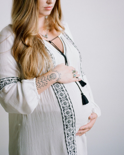Tassel embroidered maternity dress