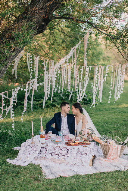 DIY pastel picnic elopement