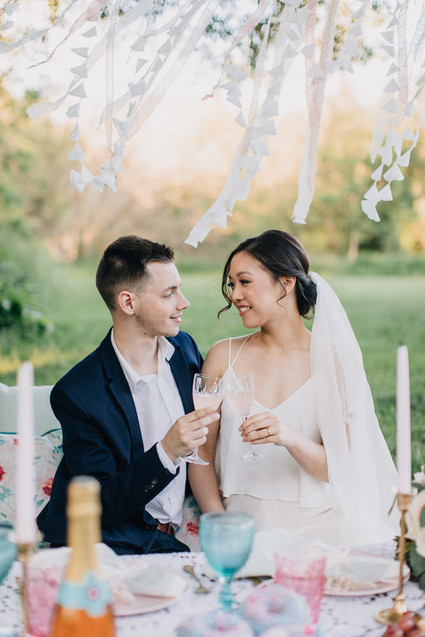 DIY pastel picnic elopement