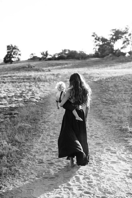 Black and white fashion-inspired family photos