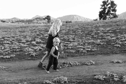 Black and white fashion-inspired family photos