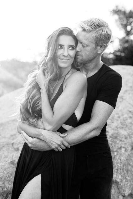 Black and white fashion-inspired family photos