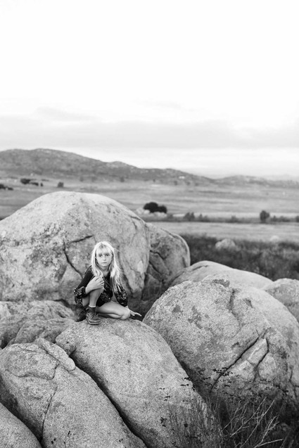 Black and white fashion-inspired family photos