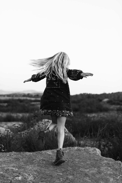 Black and white fashion-inspired family photos