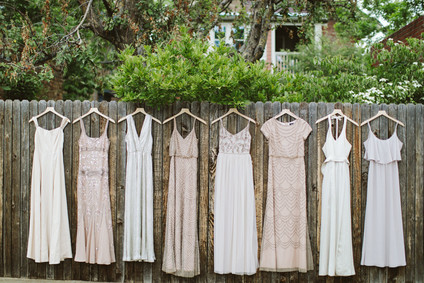 Neutral sequin bridesmaid dresses