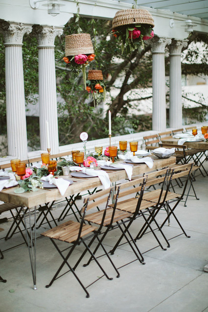 hanging floral baskets for wedding decor