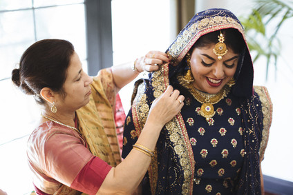 Modern desert Indian wedding celebration