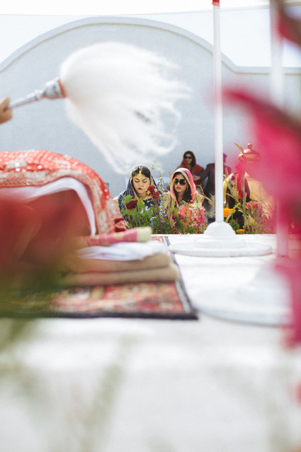 Modern desert Indian wedding celebration