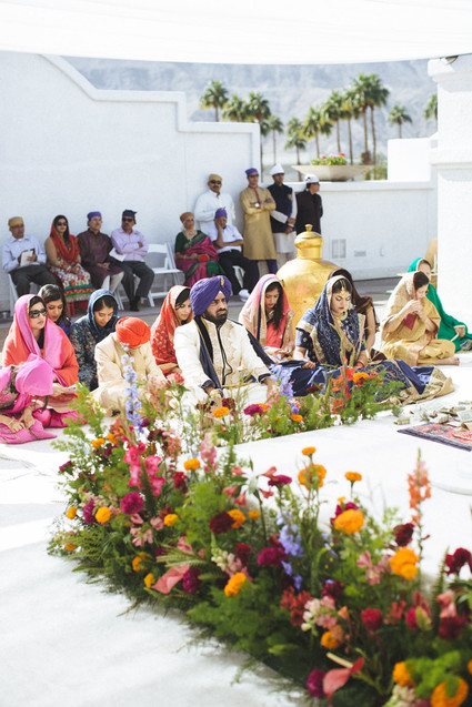 Modern desert Indian wedding celebration