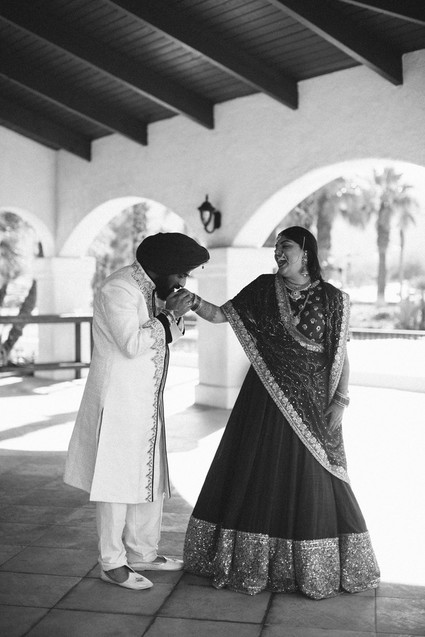 Modern desert Indian wedding celebration