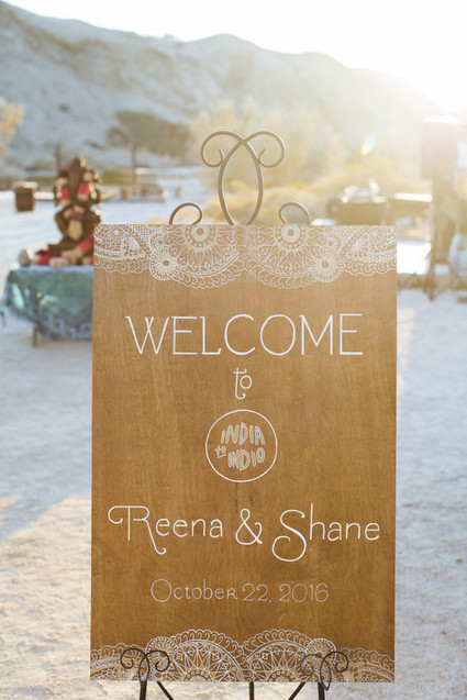 Modern desert Indian wedding celebration