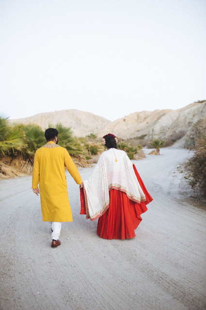 Modern desert Indian wedding celebration