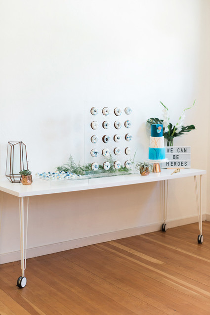 Royal blue heroes baby shower