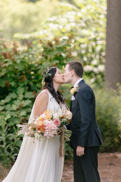 elegant pastel fall wedding at Tyler Arboretum in Philadelphia