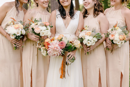 blush bridesmaids dresses for fall wedding
