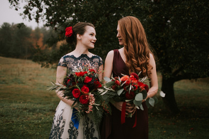 Moody fall barn wedding in Maine
