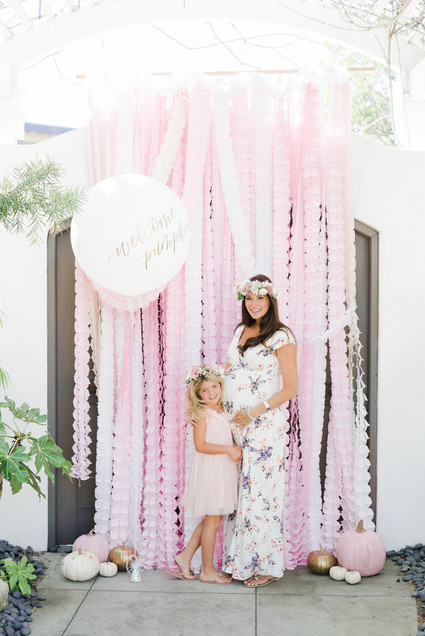 Pink pumpkin baby shower