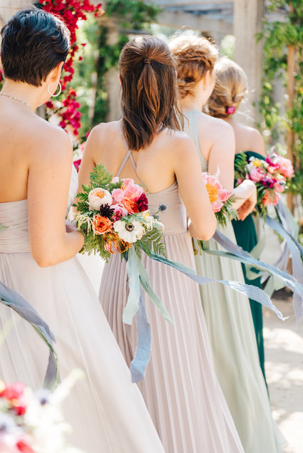 Pastel bridesmaid dresses